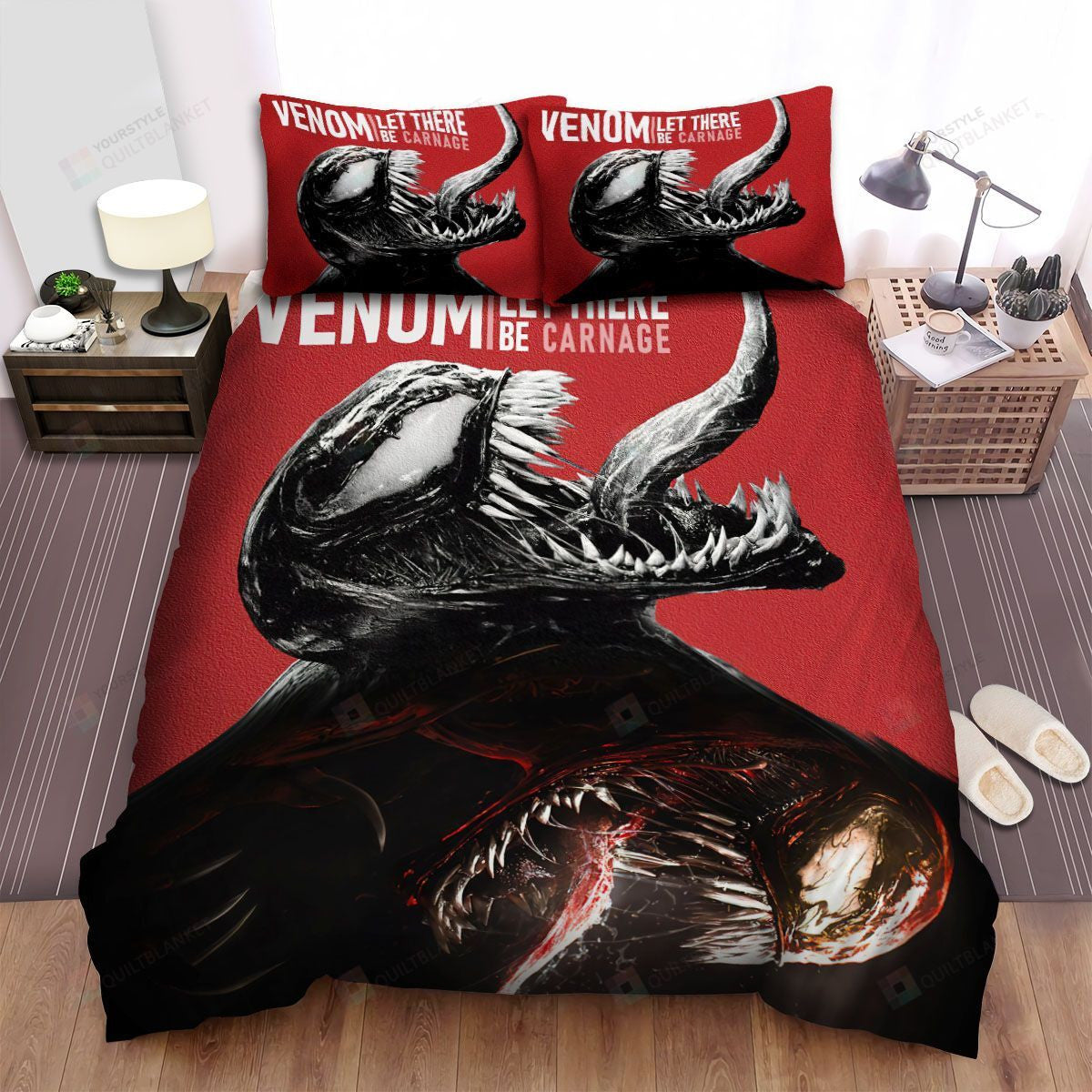 Venom Bedding Set MV Venom And Carnage Monster’s Tongue Duvet Covers Black