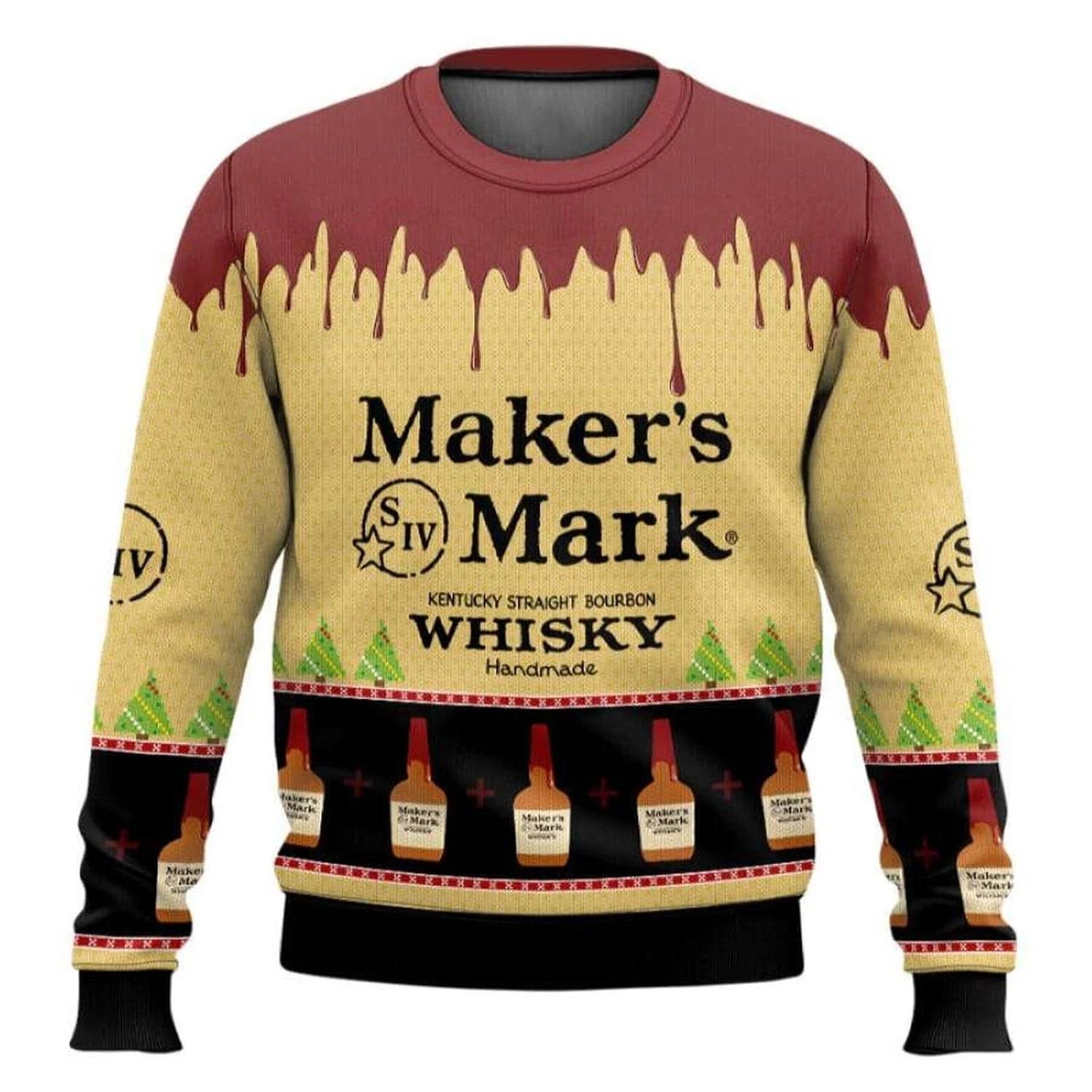 Makers Mark Whisky Ugly Christmas Sweater