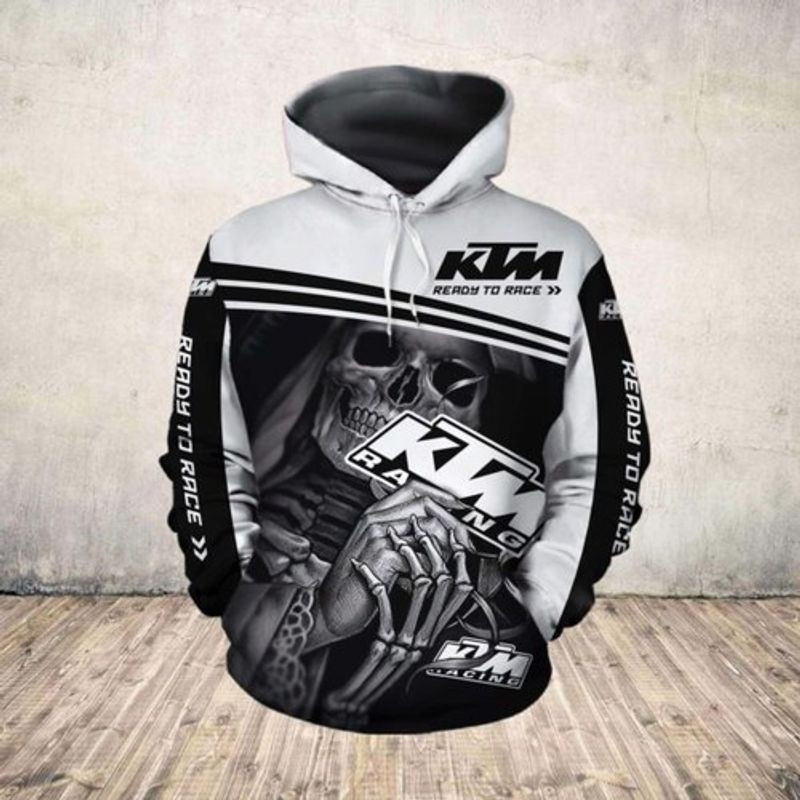Death Skull Ktm Ready To Race Ktm Racing Full 3d Hoodie