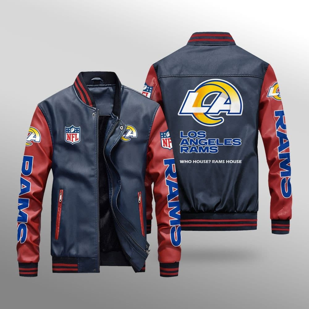 Los Angeles Rams Leather Bomber Jacket BG27