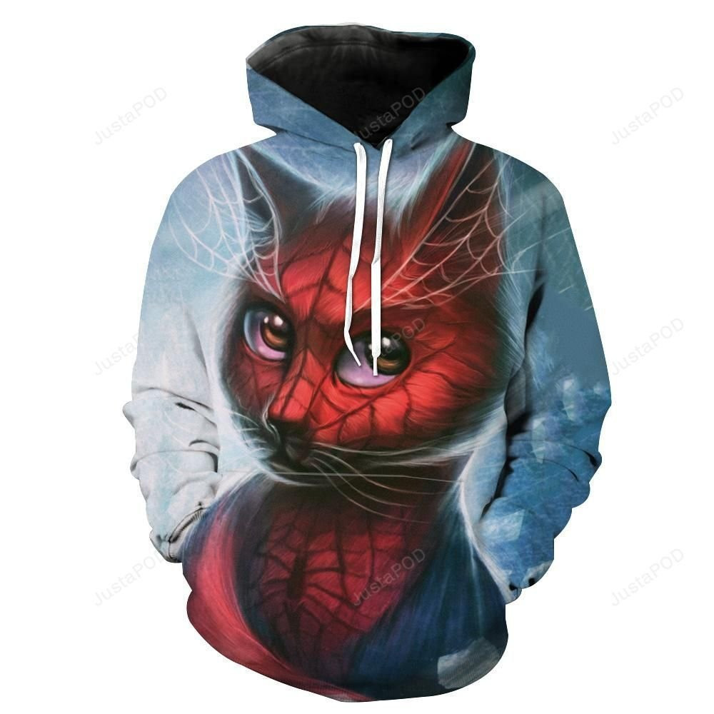 Spiderman Style Cat 3D All Over Print Hoodie & Zip Hoodie