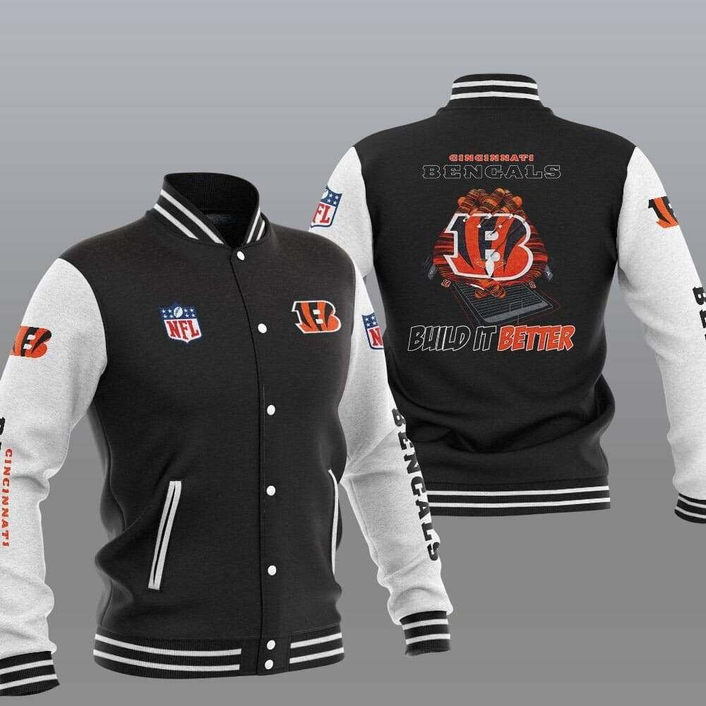 Cincinnati Bengals Black Build It Better Baseball Jacket