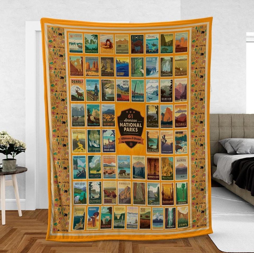 National Parks Fleece Sherpa Blanket