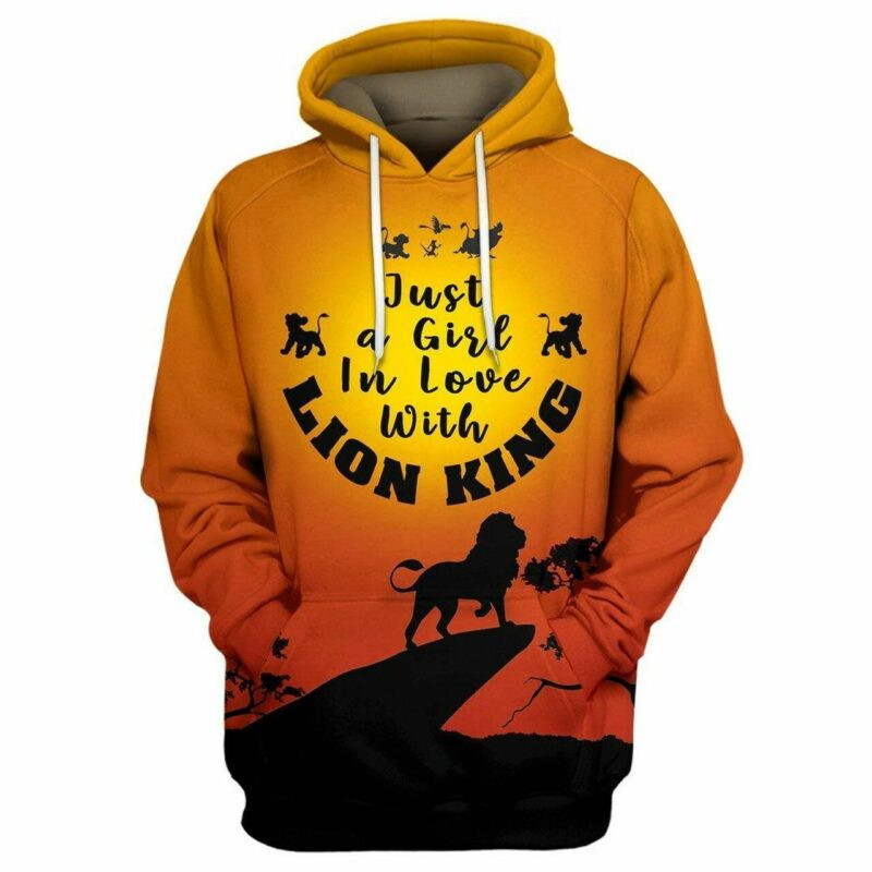 Lion King Just A Girl Love With Lion King 3d Hoodie Zip Hoodie