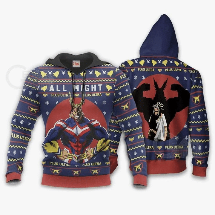 All Might Ugly Christmas My Hero Academia 3d Hoodie Zip Hoodie