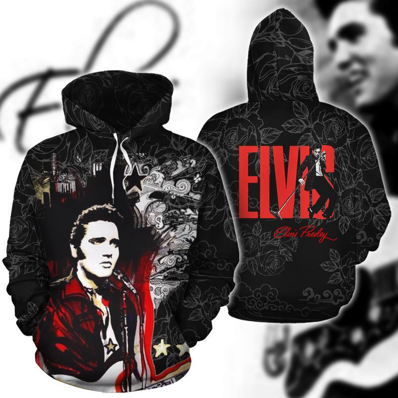 Elvis Presley Fan Gift, Elvis Presley King Of Rock N Roll All Over Print Hoodie