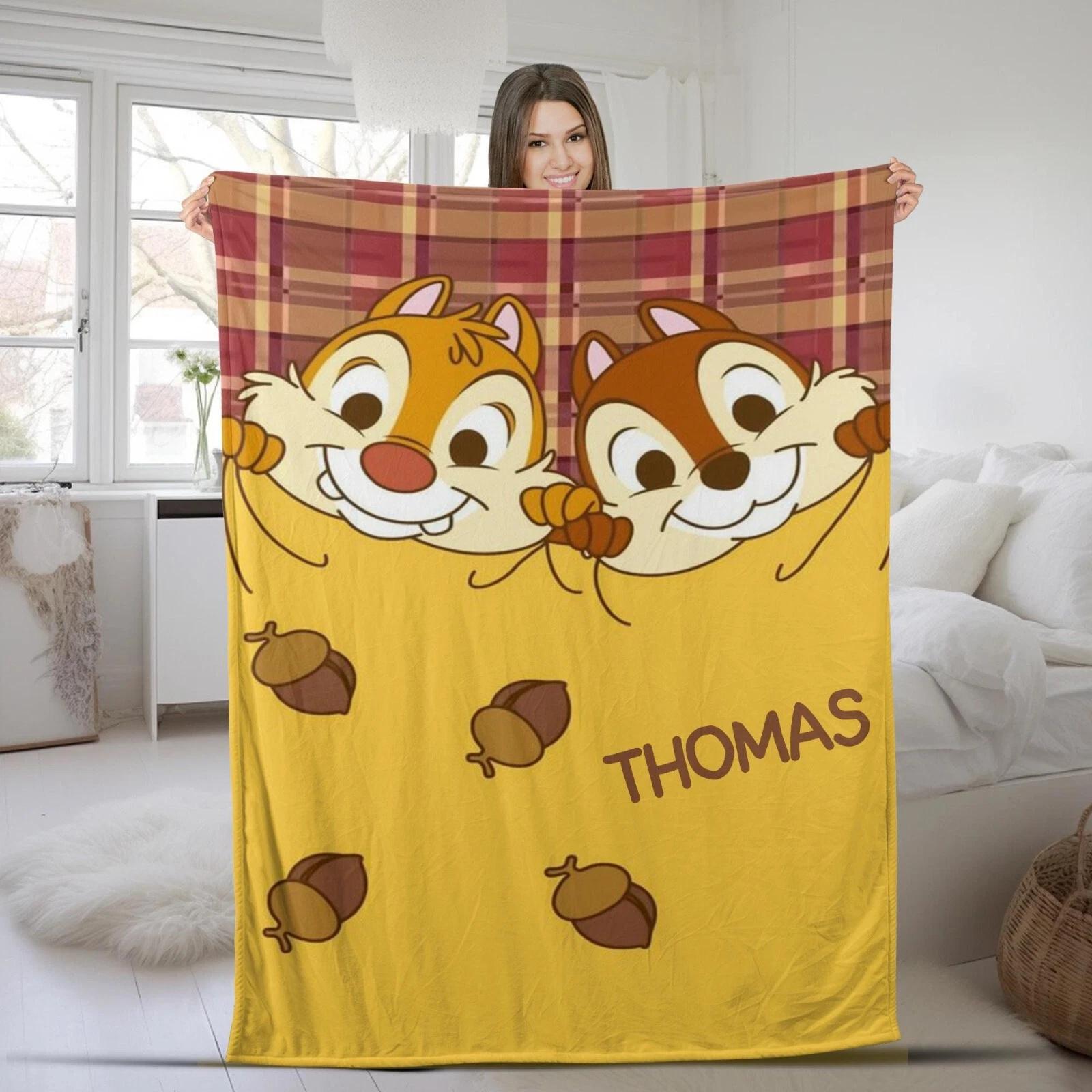 Personalized Chip And Dale Blanket Double Trouble Fleece Sherpa Blanket