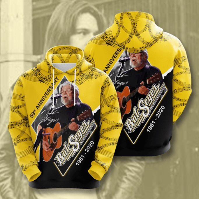 Bob Seger 59th Anniversary 1961 2020 Signature Design Gift For Fan Custom 3d Hoodie All Over Printed Hoodie
