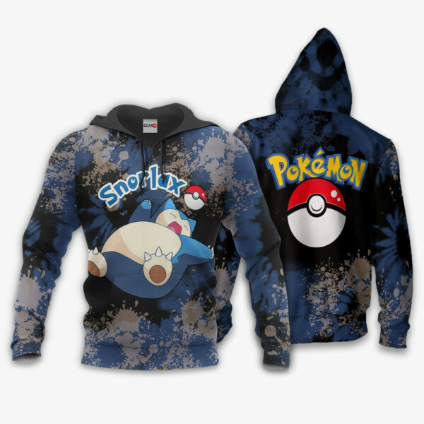 Snorlax Anime Pokemon Tie Dye Style 1k873 Cartoon Graphic Outfits Aop 3d Hoodie Zip Hoodie 2714