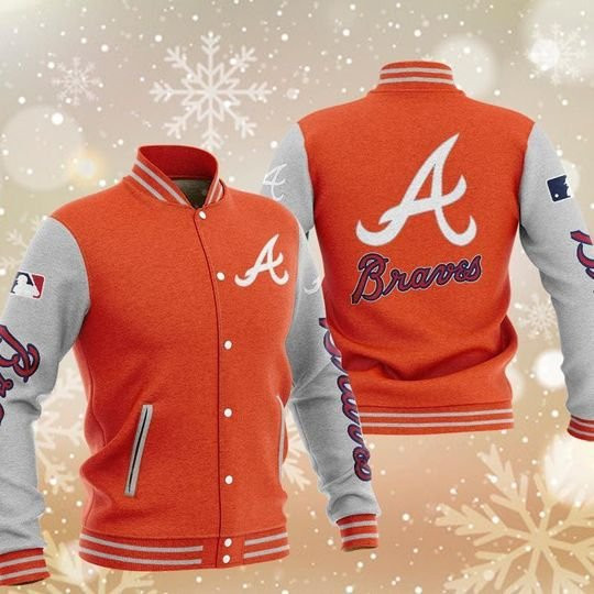 Atlanta Braves Orange White Baseball Jacket