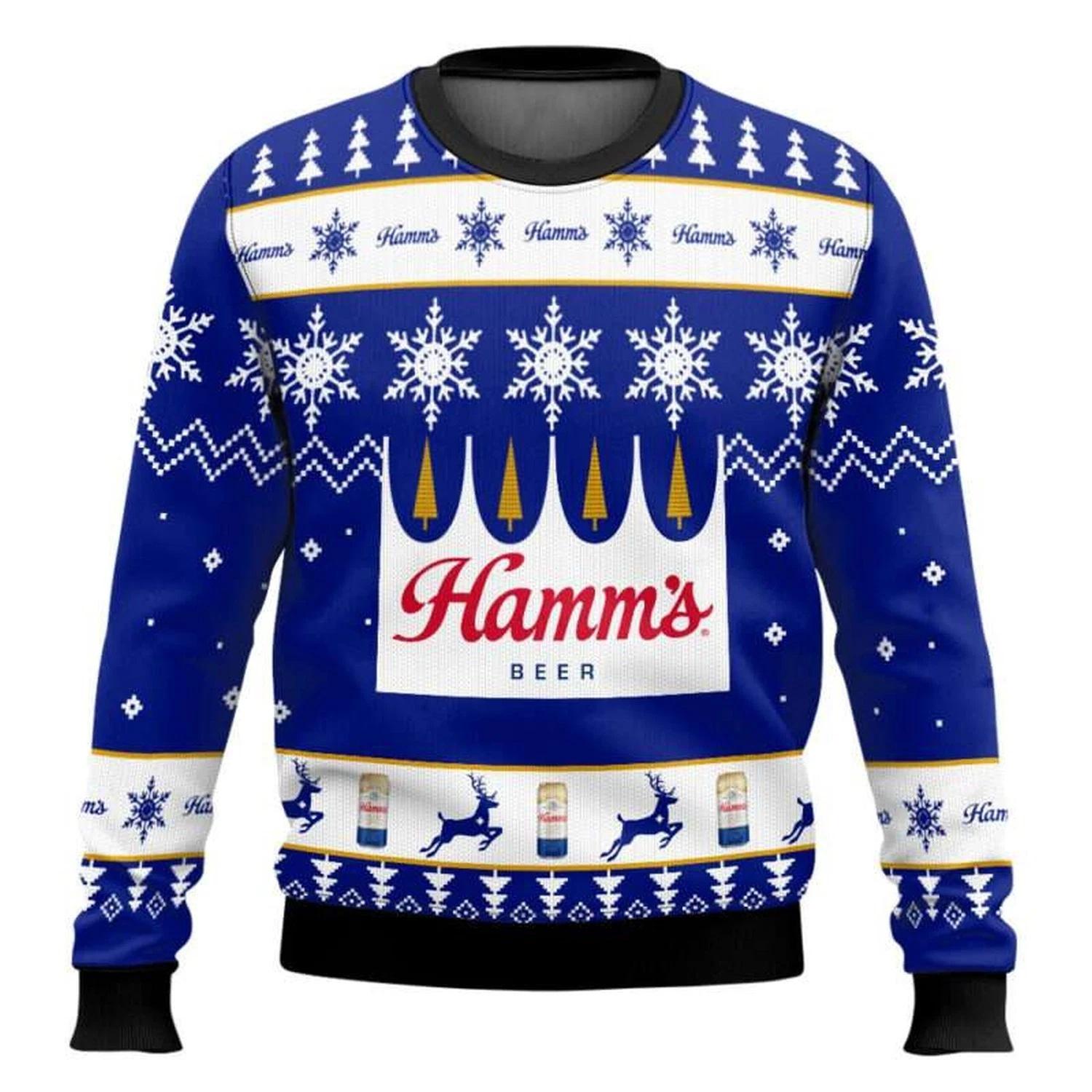 Personalized Hamms Beer Ugly Christmas Sweater