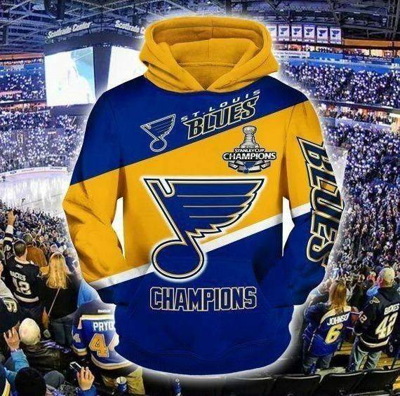 ST.LOUIS BLUES CHAMPIONS 3D All Over Print Hoodie & Zip Hoodie