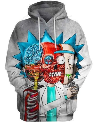 Rick Skull Rick And Morty 3D All Over Print Hoodie & Zip Hoodie
