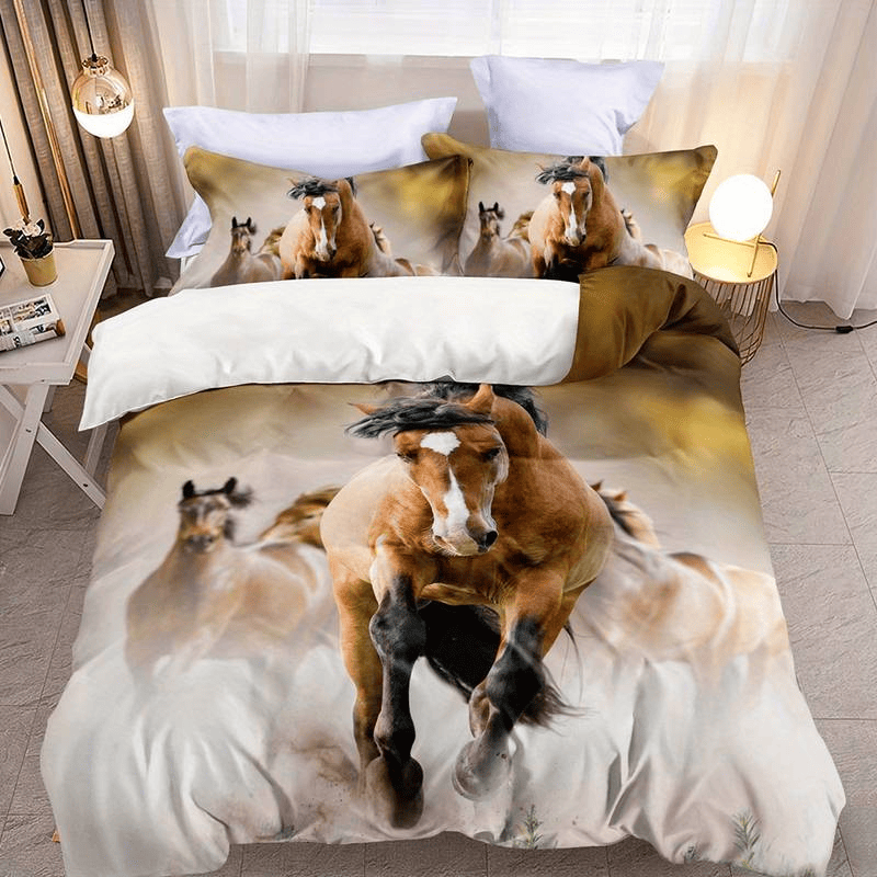 Horse Bedding Set A Heard Of Horse Graphic Duvet Covers
