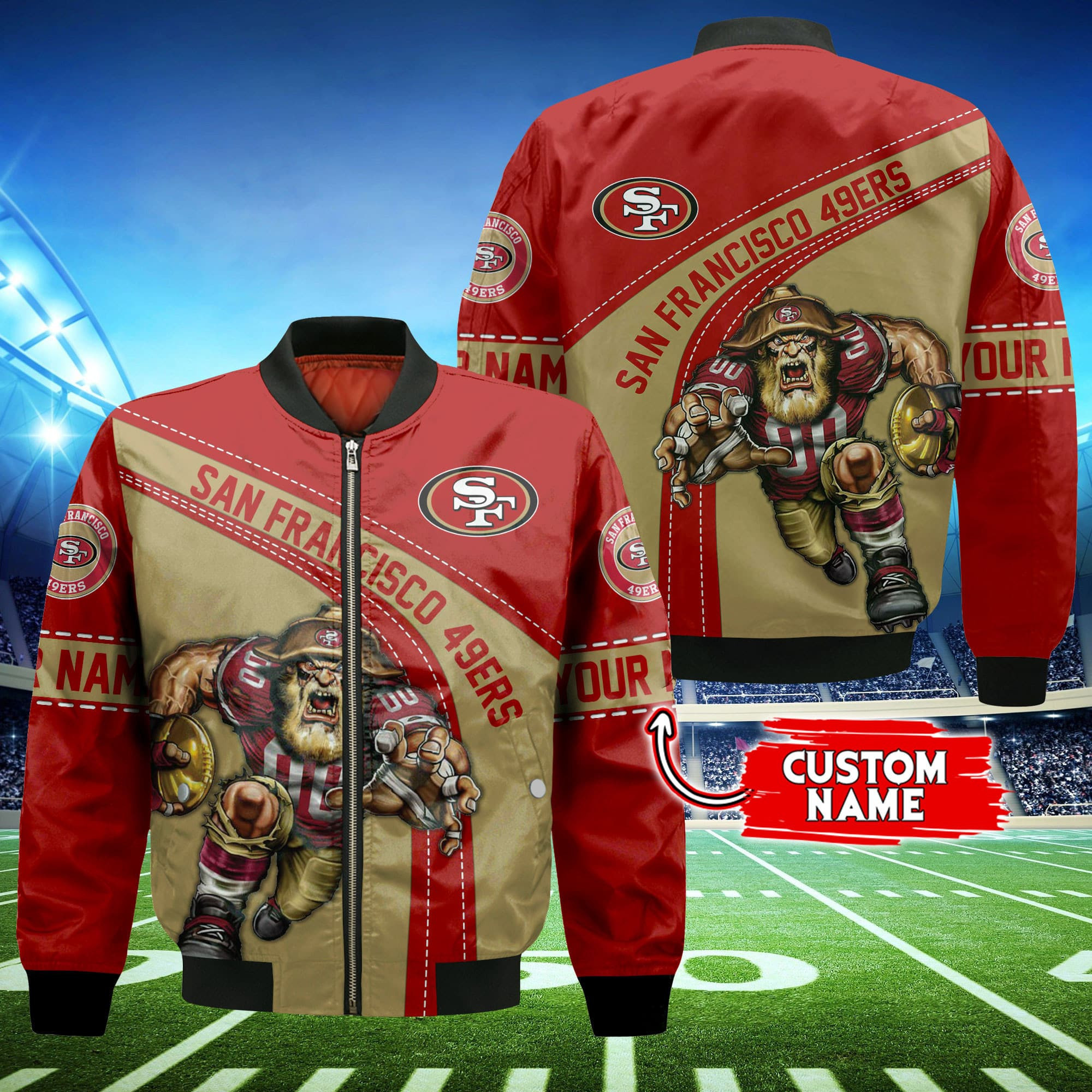 San Francisco 49ers Personalized Thick Bomber Jacket CS135