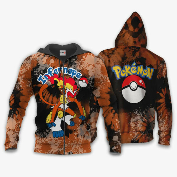 Infernape Anime Pokemon Tie Dye Style 1k782 Cartoon Graphic Outfits Aop 3d Hoodie, Zip Hoodie 131