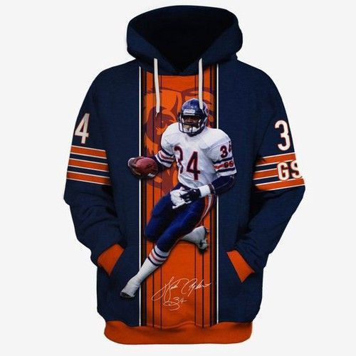 Chicago Bears Walter Payton Ncaa Football 3D All Over Print Hoodie & Zip Hoodie