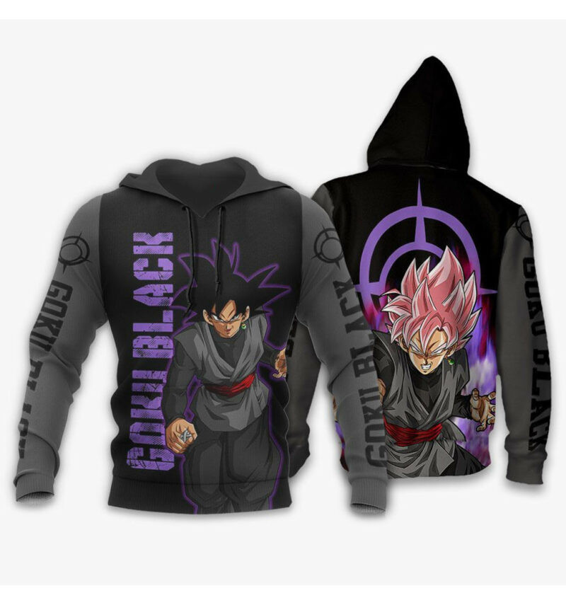 Dragon Ball Hoodie Goku Black Super Saiyan Rose Black Grey 3d Hoodie Zip Hoodie
