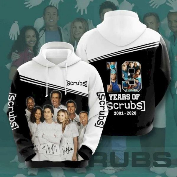 19 Years Of Scrubs 2001 2020 Pullover And Zippered Hoodies Custom 3d Graphic Printed 3d Hoodie