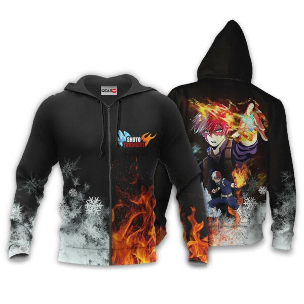 Shoto Todoroki Ice And Fire My Hero Academia Anime 2k53 Cartoon 3d Hoodie Zip Hoodie 2777