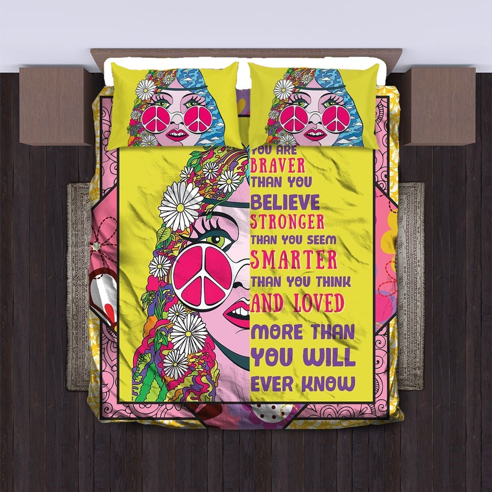 Hippie Bedding Set You Are Braver Than You Believe Duvet Covers