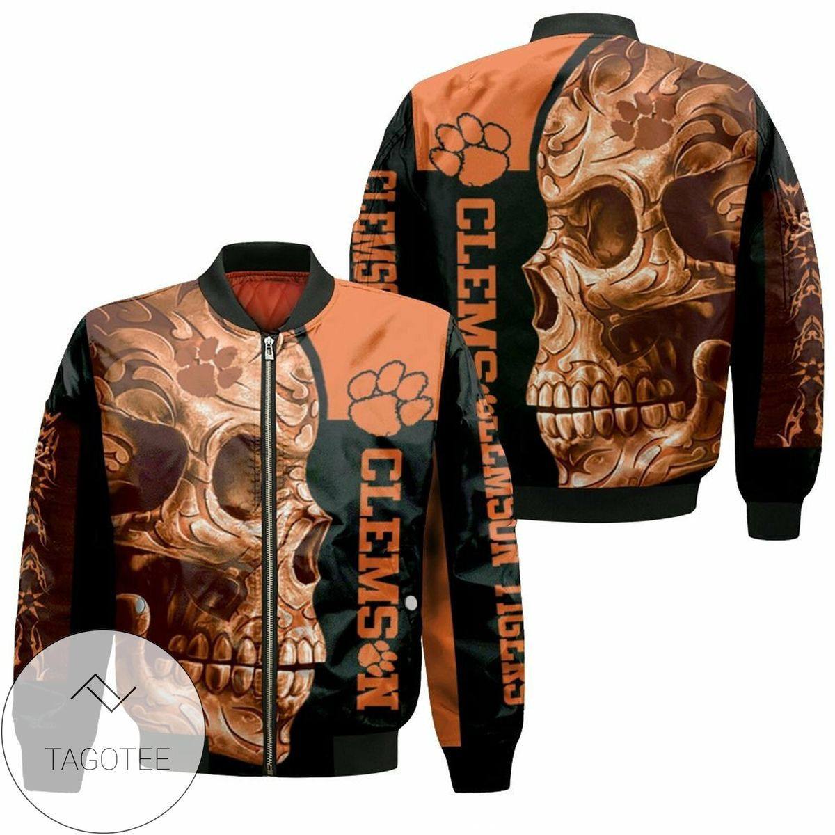 Clemson Tigers Skull Bomber Jacket