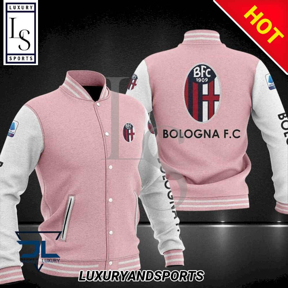 Bologna FC Pink White Baseball Jacket