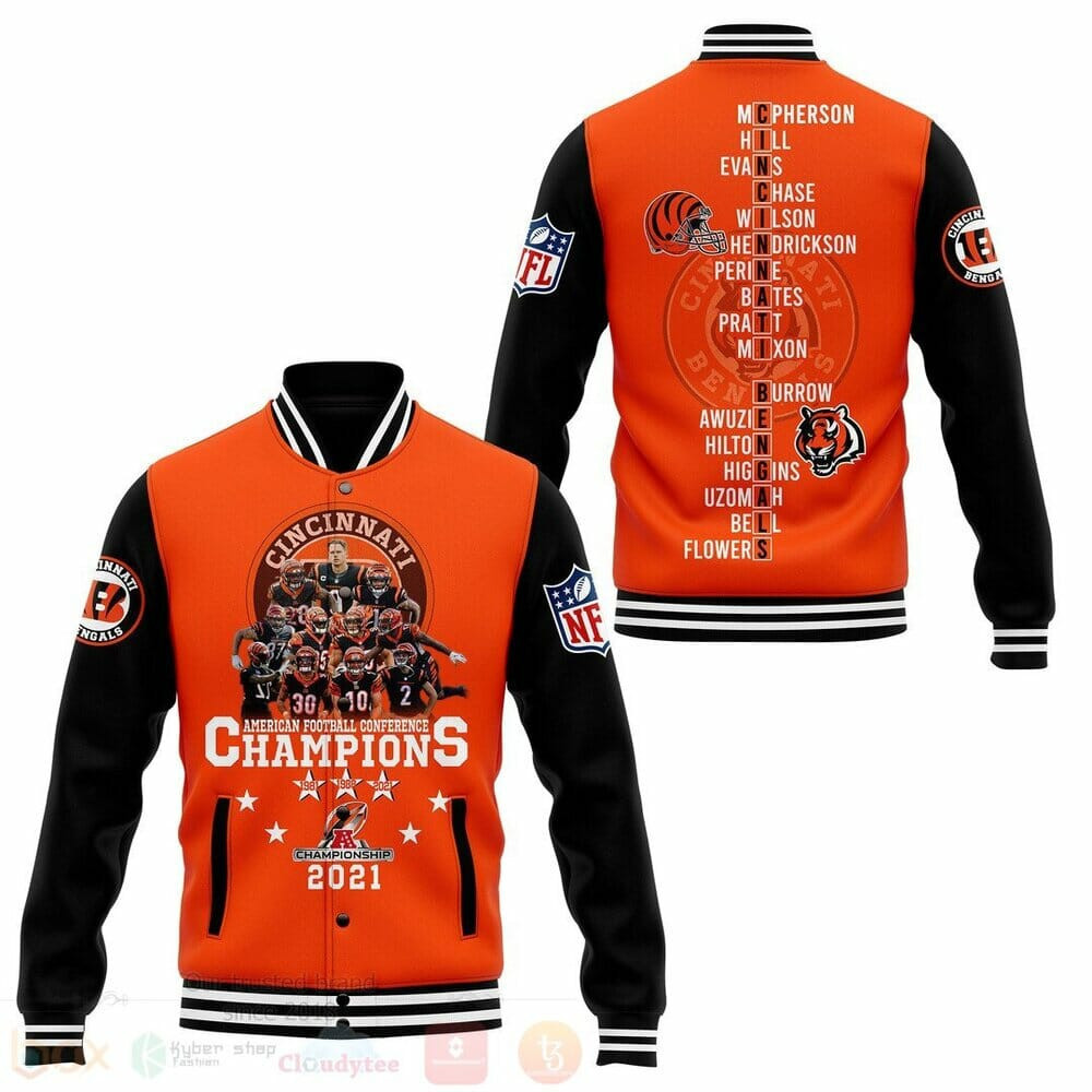 Cincinnati Bengals Black Orange Champions 2021 Baseball Jacket