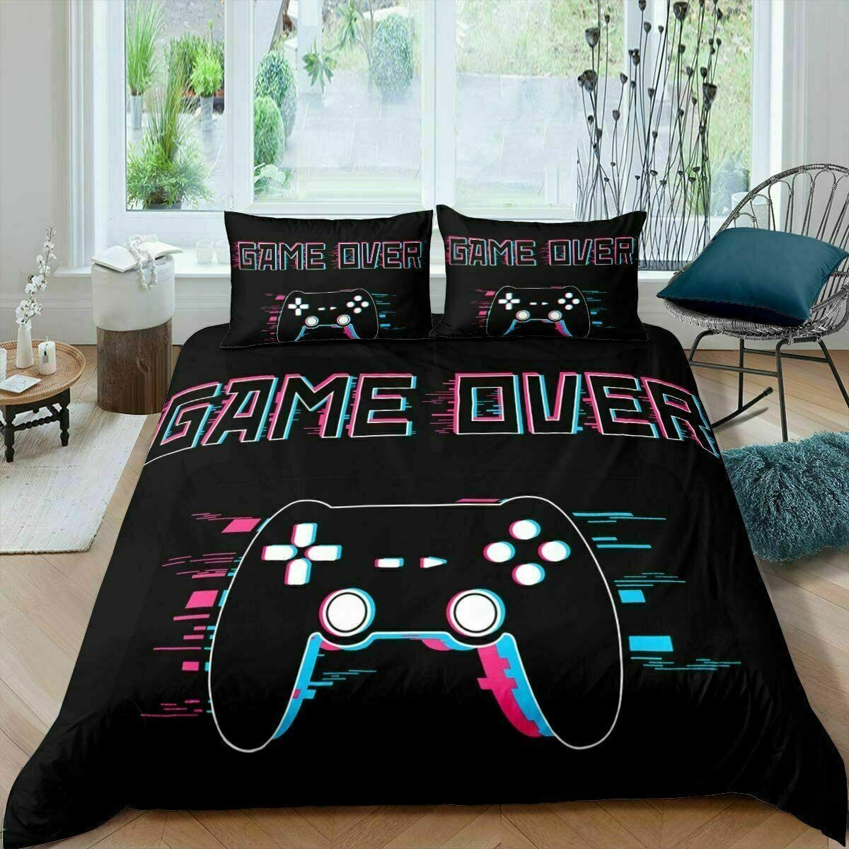 Game Bedding Set Game Over Console Controller Duvet Covers