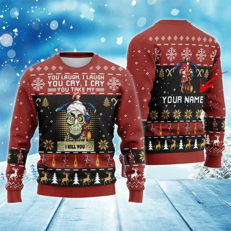 Personalized Captain Morgan Funny Skeleton Ugly Christmas Sweater