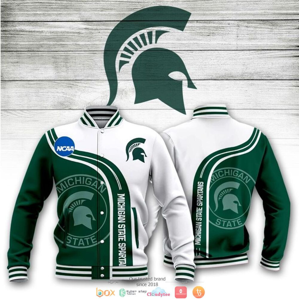 Michigan State Spartans Green White Baseball Jacket