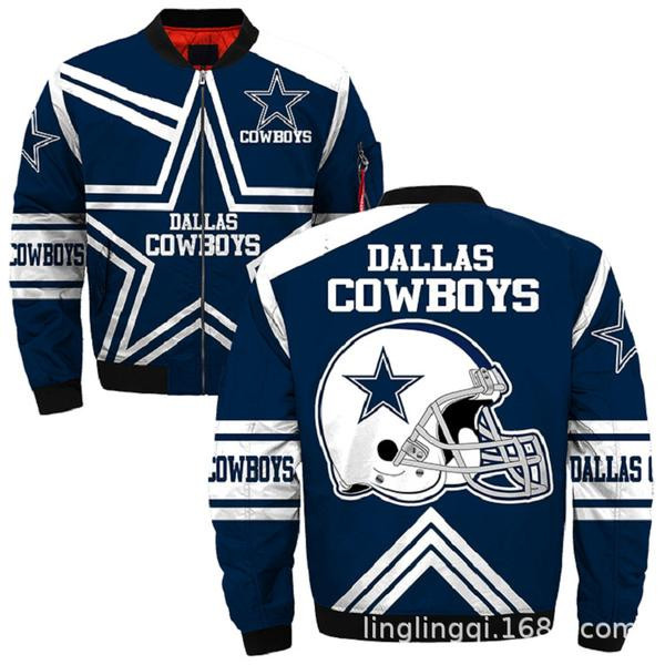 Cowboys Royal Blue Big Logo Bomber Jacket