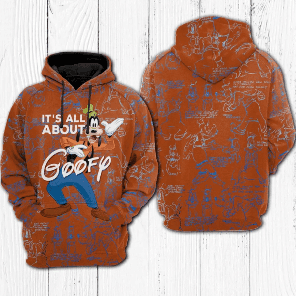 It’s All About Goofy 495   Cartoon Graphic Outfits Aop Hoodie 1119