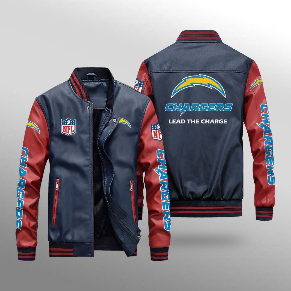 Los Angeles Chargers Leather Bomber Jacket BG57