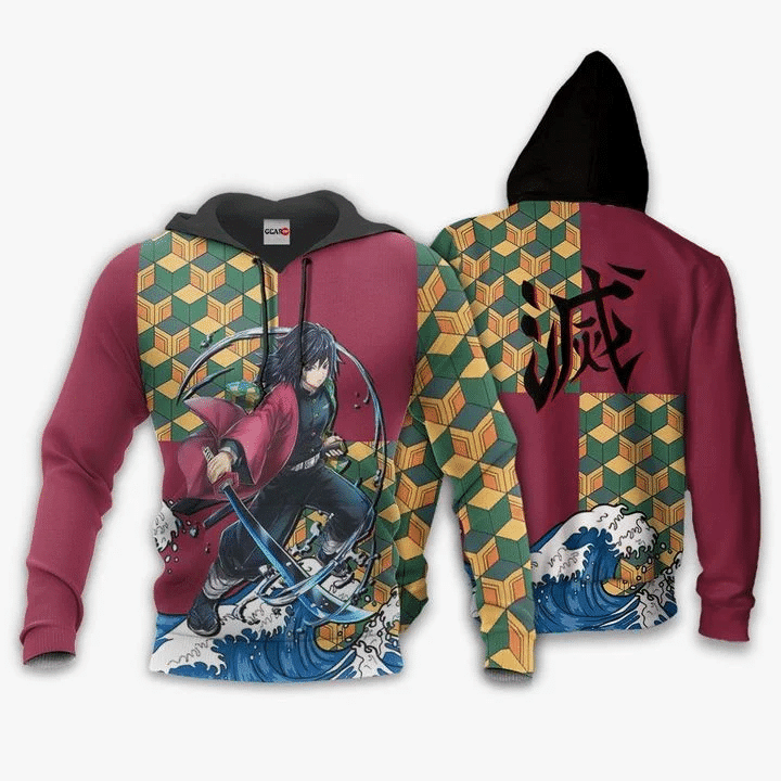 Giyu Tomioka Demon Slayer Kimetsu No Yaiba 3d Hoodie Zip Hoodie
