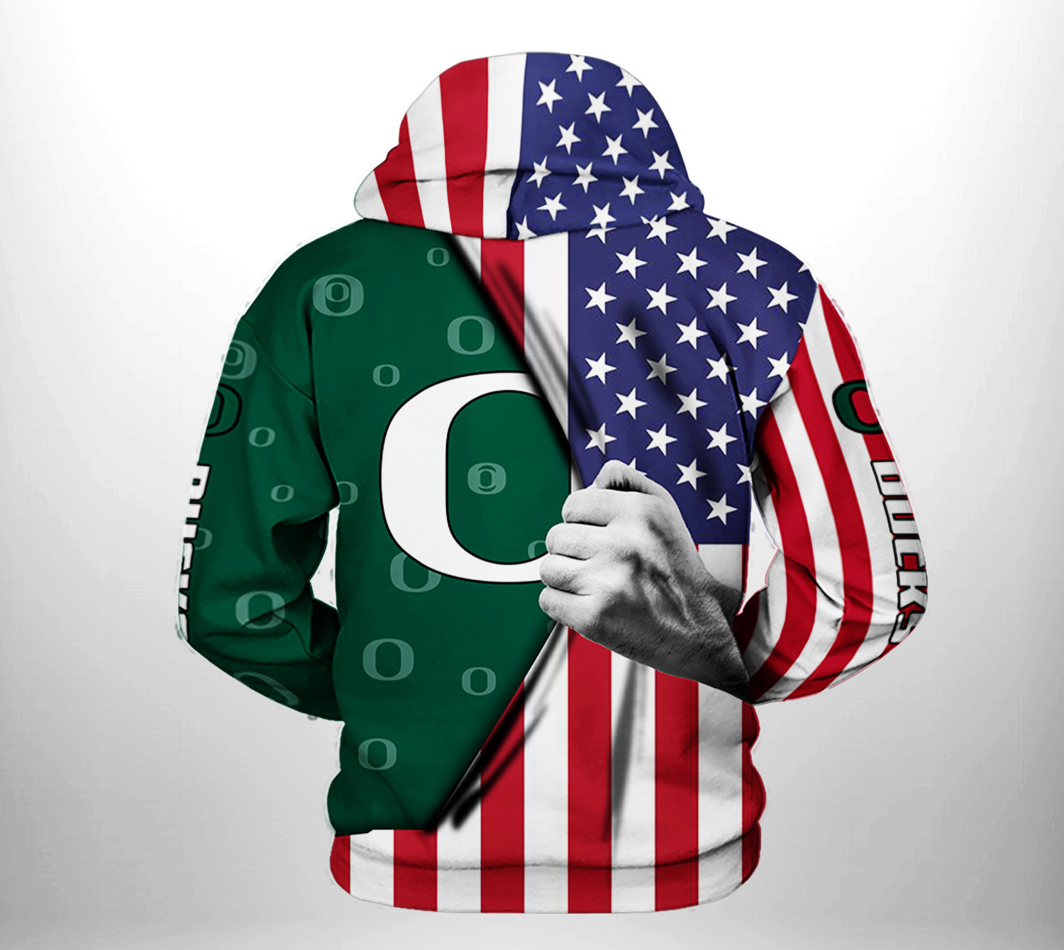 Oregon Ducks US Flag 3D All Over Print Hoodie & Zip Hoodie