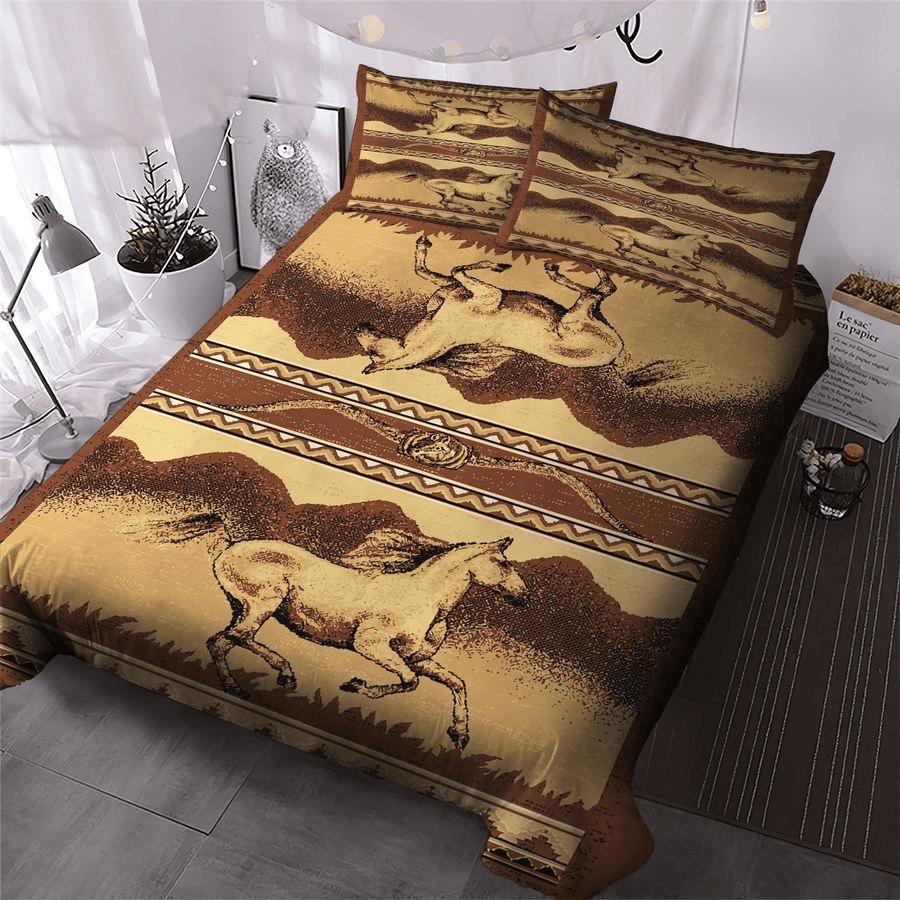 Horse Bedding Set The Golden Western Horse Graphic Duvet Covers