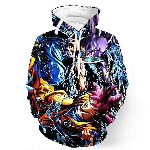 Dragon Ball Super Z Hoodie – Goku Vs Beerus 3d Hoodie – Jacket