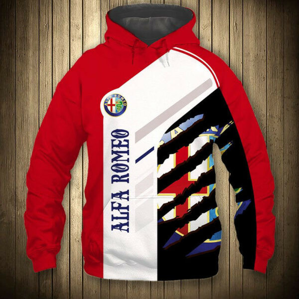 Alfa Romeo Luxury Sport Car 5k446 Cartoon 3d Hoodie Zip Hoodie 1102