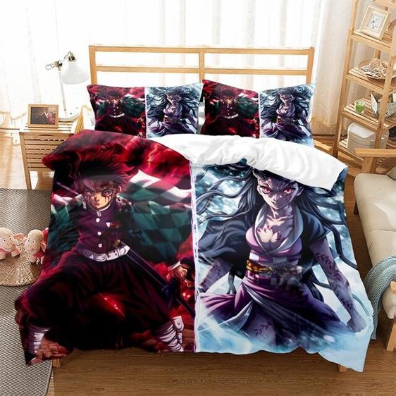 Demon Slayer Bedding Set Tanjiro And Nezuko Demon Form Duvet Covers