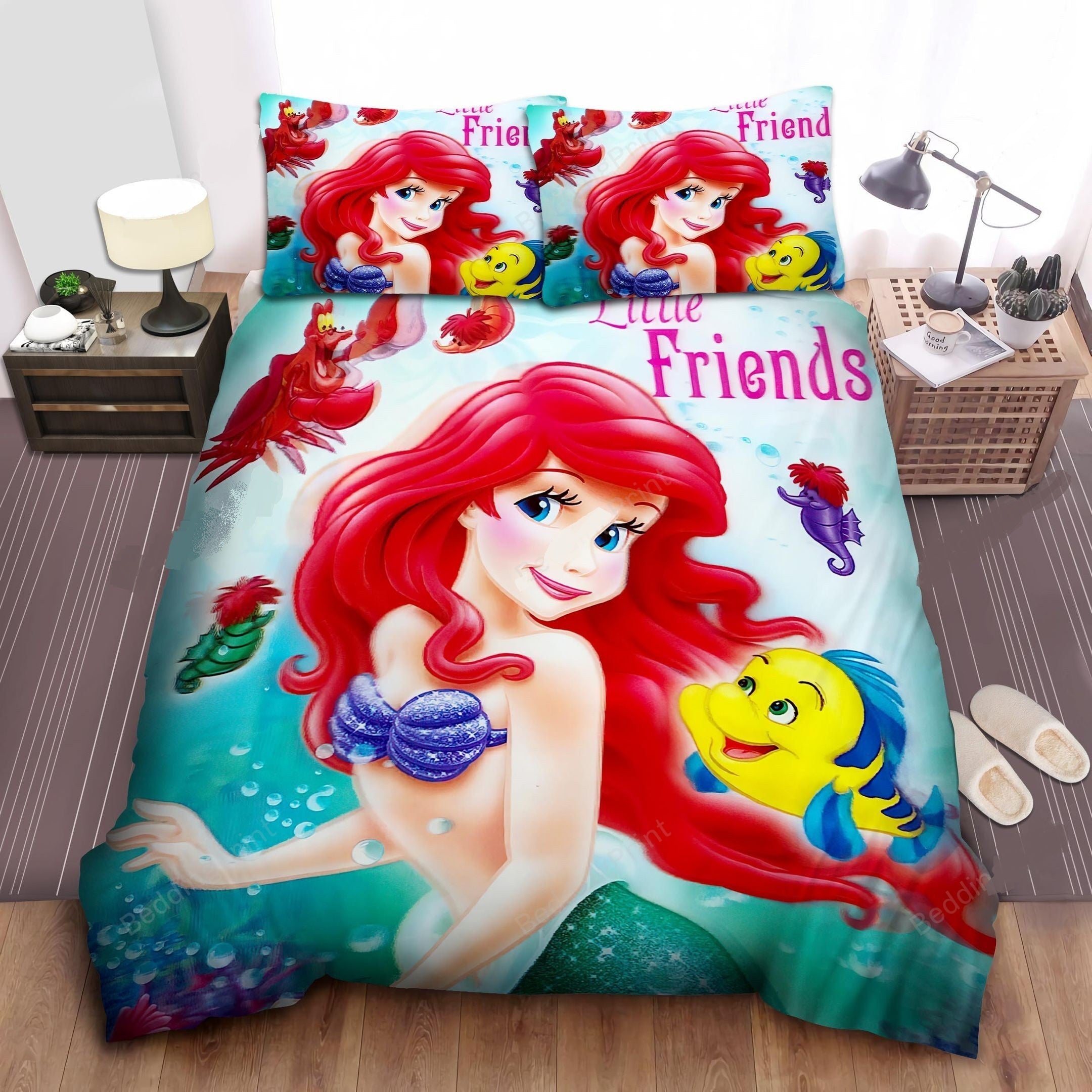 Little Mermaid Bedding Set DN Princess Ariel And Little Friends Duvet Covers