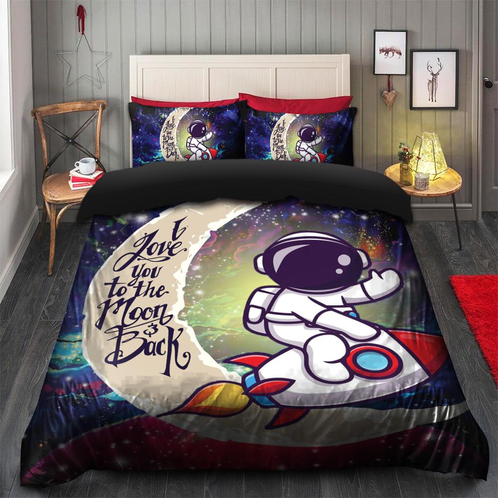 Astronaut Bedding Set Astronaut Chibi Love You To The Moon Duvet Covers