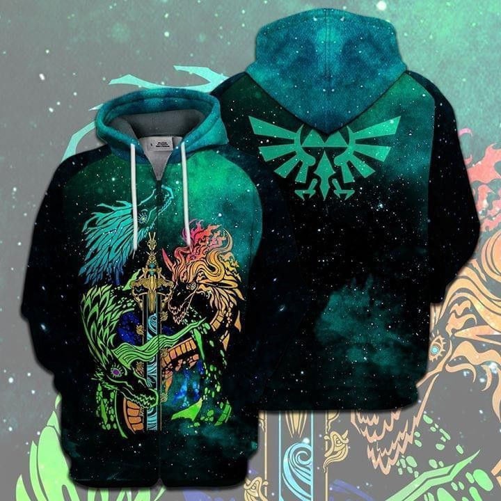 Legend Of Zelda Dragon 3D All Over Print Hoodie & Zip Hoodie