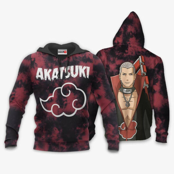 Akatsuki Hidan Tie Dye Style Naruto Anime 1k370 Cartoon Graphic Outfits Aop 3d Hoodie, Zip Hoodie 1378