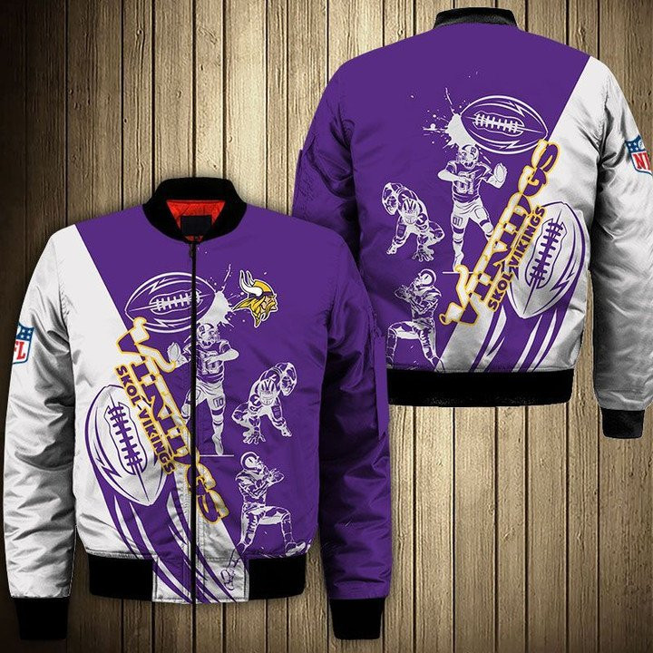 Minnesota Vikings Cartoon Graphic Bomber Jacket