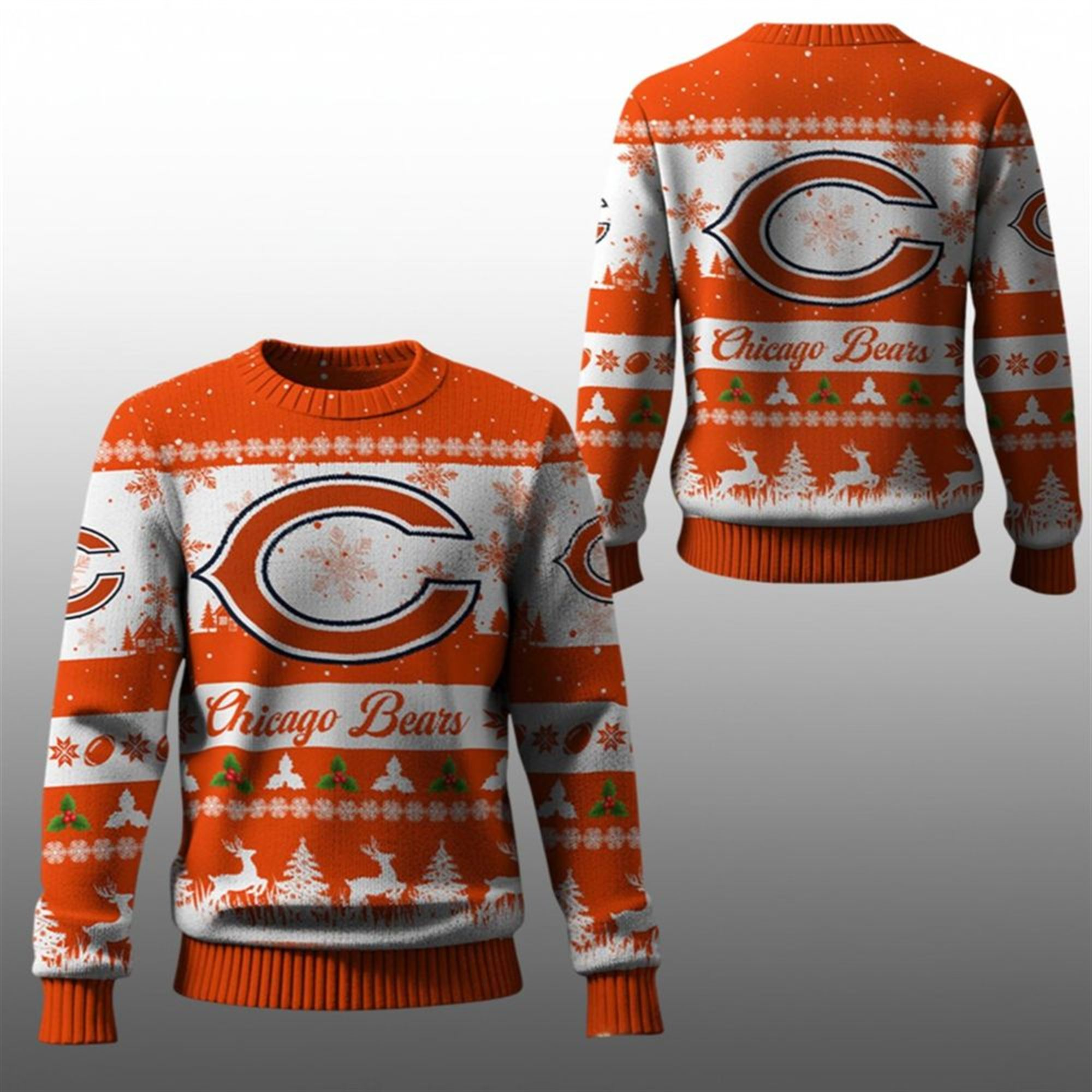 2025 Christmas Bears Festive Reindeer Tree Ugly Sweater