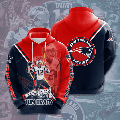 NEW ENGLAND PATRIOTS TOM BRADY 3D All Over Print Hoodie & Zip Hoodie