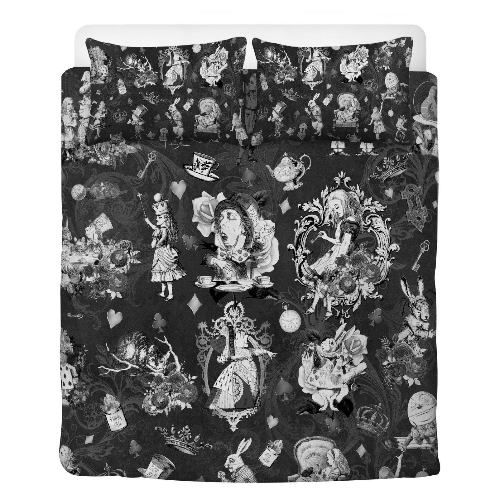 Alice In Wonderland Bedding Set Gothic Alice In Wonderland Pattern Duvet Covers