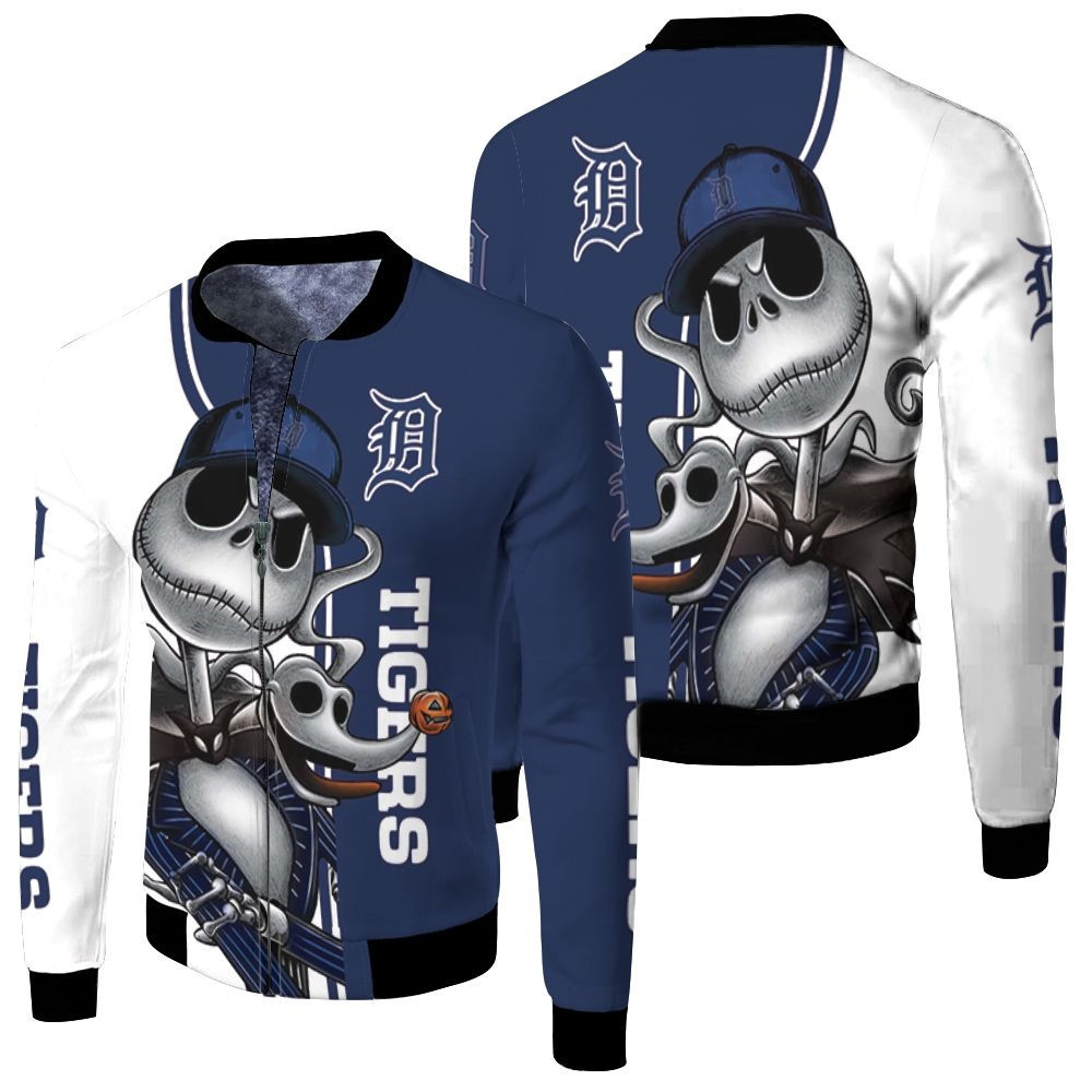 Detroit Tigers Jack Skellington And Zero Bomber Jacket