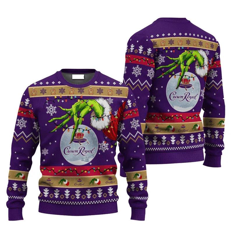 Crown Royal Grinch Hand Stock Ugly Christmas Sweater